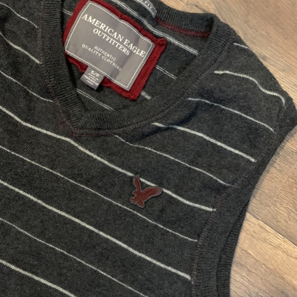 American Eagle Cotton Wool Blend V-Neck Sweater Vest Mens Small - Picture 3 of 5